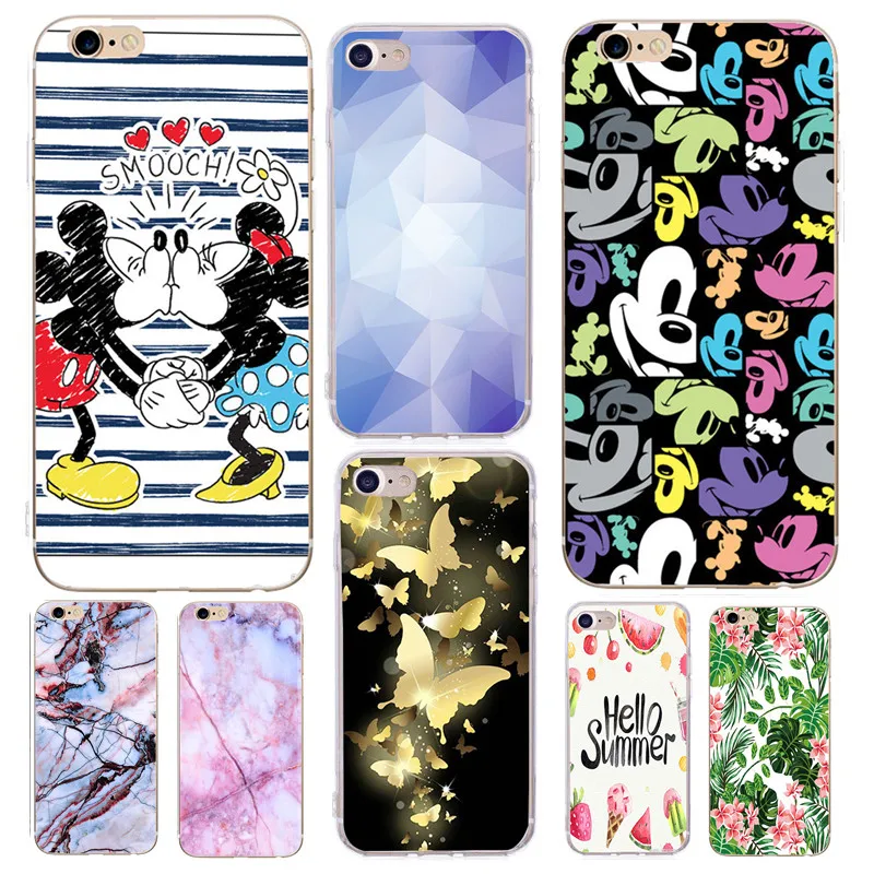 Милый чехол для Apple iPhone 6 S 5s SE с Микки Минни Funda Coque iPhone7 рисунком X 8 Plus |