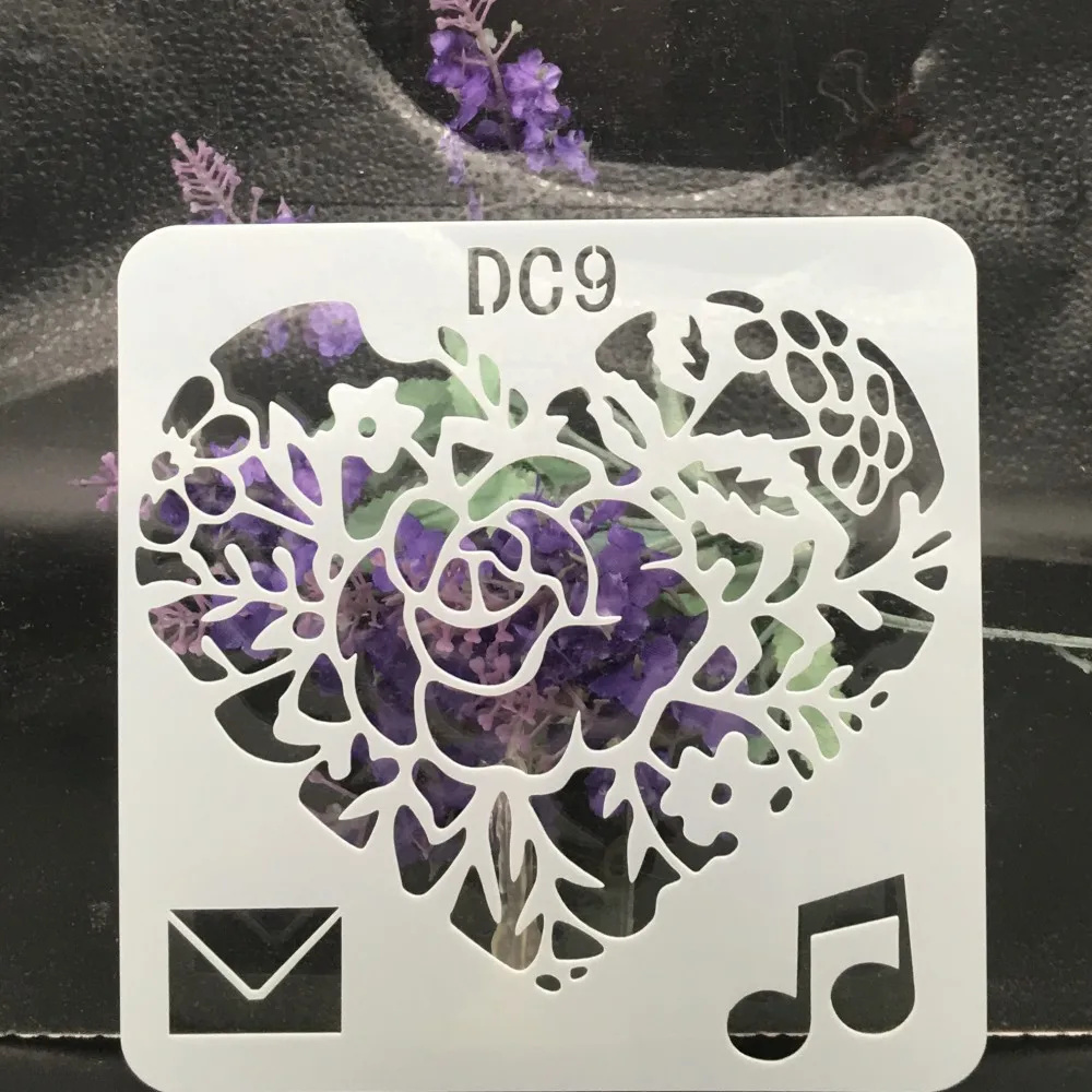 

13cm Mail Love Heart DIY Craft Layering Stencils Wall Paint Scrapbook Stamp Embossing Album Decorative Card Template F5165-9