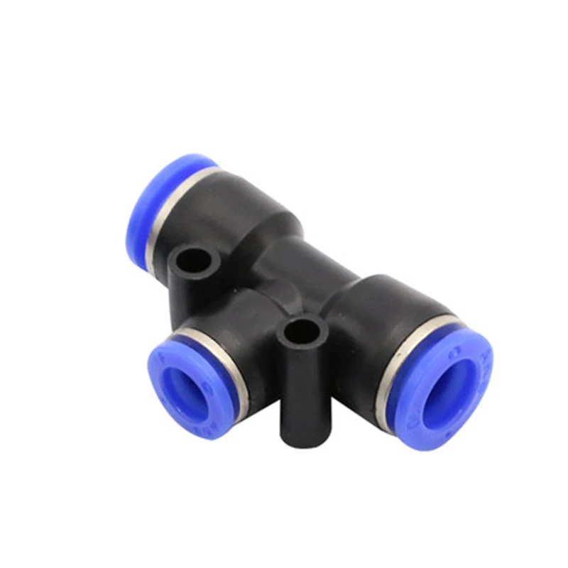 

PEG 3Way T Type Pneumatic Connector Tee Union Push In Fitting for Air Pipe joint 4mm-6-8-10-12-16mm OD Hose Pipe Fittings