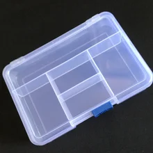 Boîte de rangement en plastique Transparent, 5 compartiments, 1 unité, boîte de rangement pour boucles d'oreilles bague bijoux perle conteneur A826
