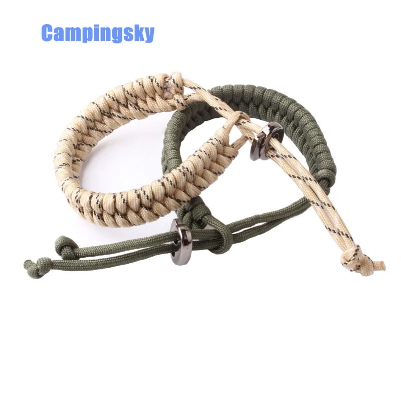 

Bundle of 2 Premium Fish Tail 500 lb Paracord Survival Bracelets With Metal Clasp (custom size and color)