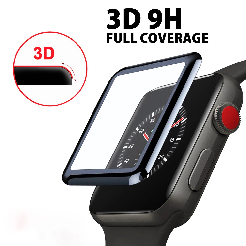  3D Volle Abdeckung Aus Gehärtetem Glas Für Apple Uhr 4 44mm 40mm 3 2 1 42mm 38mm serie Curved Scree