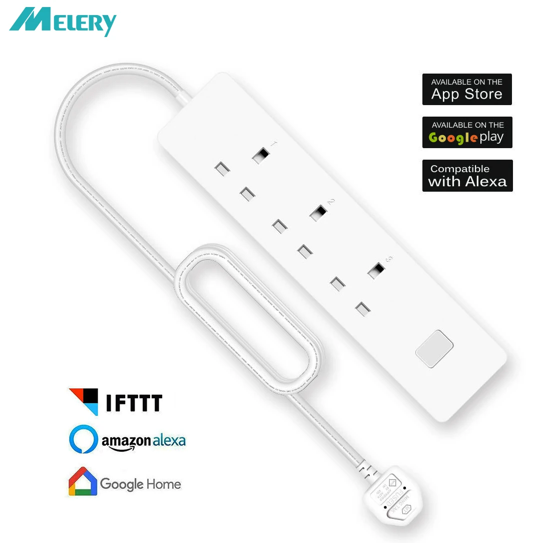 

Smart Wifi Power Strip 3 AC UK Plug Socket with USB Surge Protector Outelts Homekit Work with Amazon Alexa Echo Google Home IFFT
