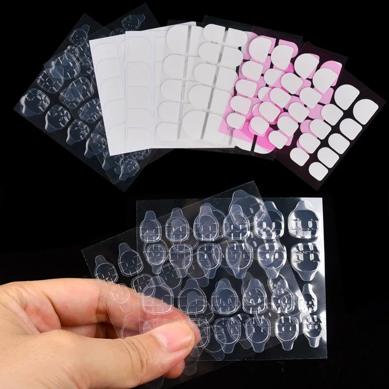 

High Quality Nail Double-side Glue Sticker Transparent Flexible 20pcs Fake Nail Tips Adhesive Nail Glue
