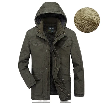 

5XL Men's Overcoat Thick Fur Parka Men Winter Jacket Men Cashmere Warm Brand Parka Coat Cotton-Padded Military Parka