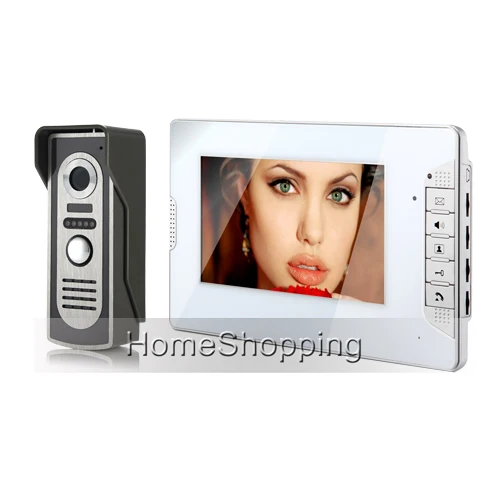 

FREE SHIPPING Wired 7" TFT Video Intercom Door Phone System 1 White Monitor 1 Night Vision Doorbell Camera In Stock Wholesale
