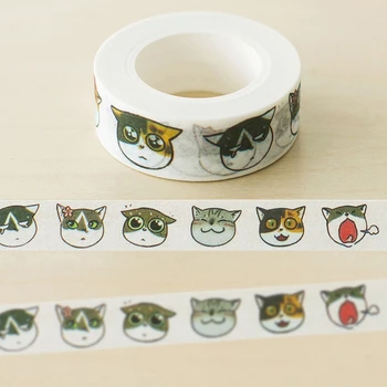 

Harphia Masking DIY tape Cat Face Cute Paper Washi Masking Scrapbooking Tools school supplies Washi Tape Lovely