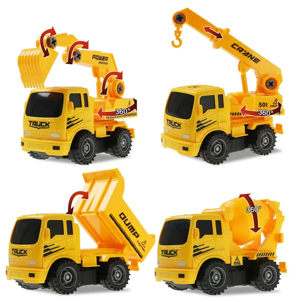 Details about   DIY Building Blocks Truck Toy Disassembly Assembly Engineering Car  Model 