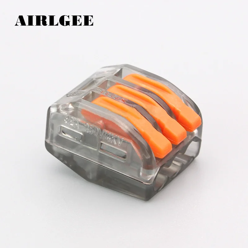 

10pcs PCT-213 Transparent 3Pin Conductor Terminal Block Universal Compact Wire Wring Connector