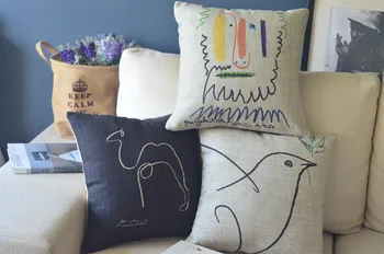 

Picasso sketch The camel dovesCreative Linen cotton Cushion pillowcases for office car home decorate sofa cushions