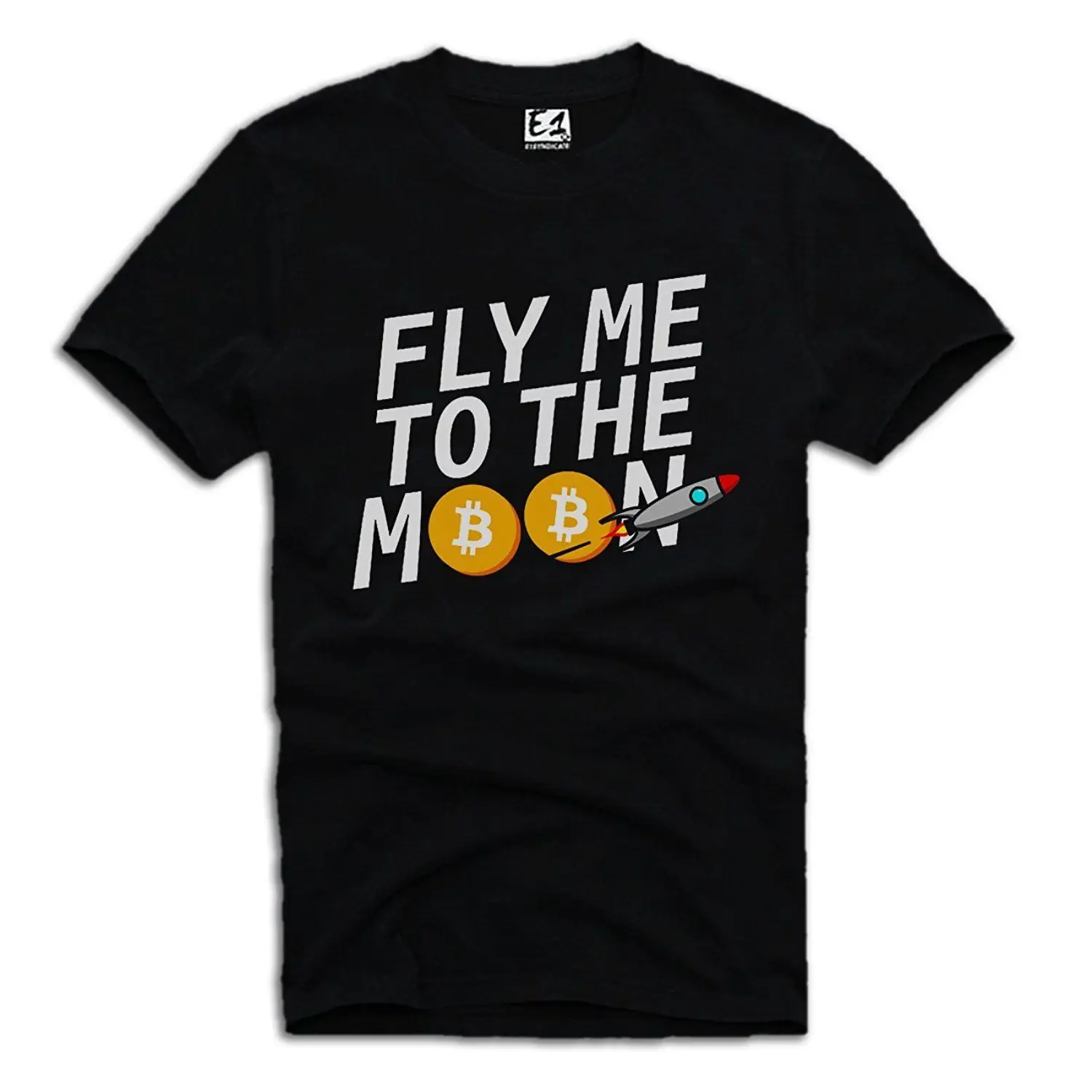 2018 футболка FLY ME TO THE MOON Биткоин эфириум LITECOIN CRYPTO A475DTG короткий рукав плюс размер