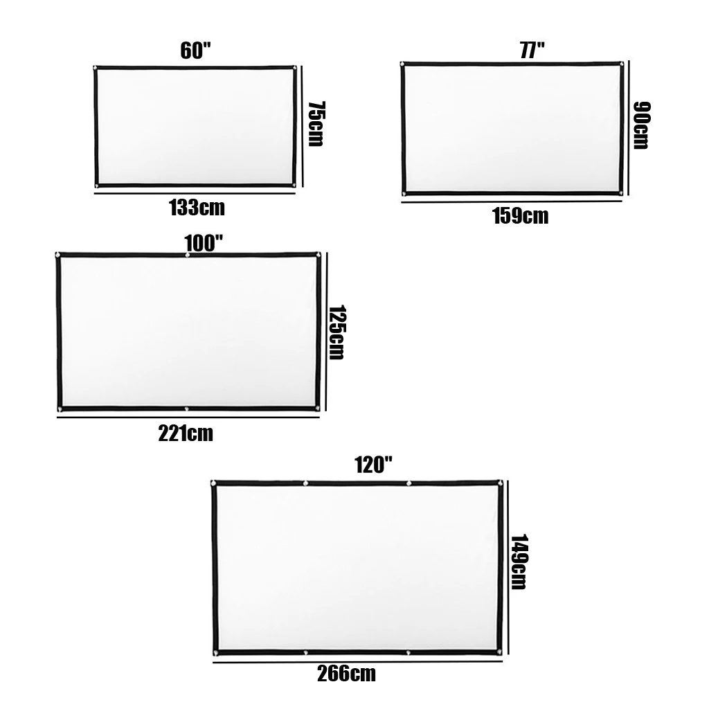 Soft Projector Screen Film Home Cinema Movie Screen Projection 100%polyester material folding packaging small size HD projection