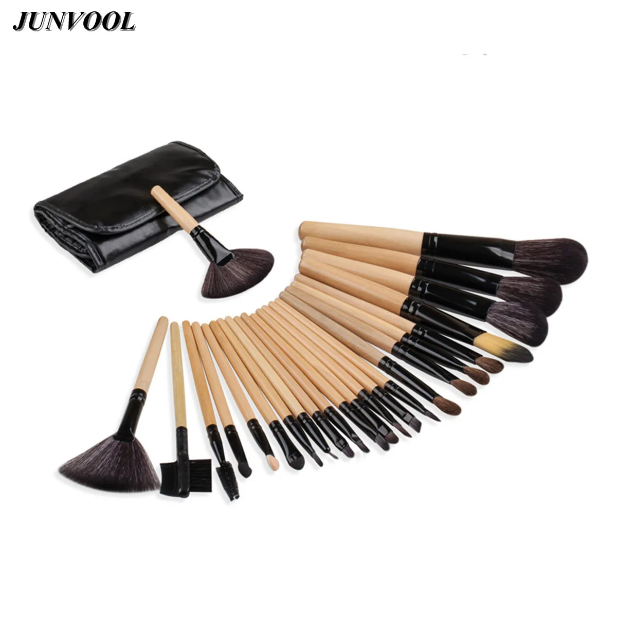 24pcs Wood Handle Makeup Brushes Professional Eyeshadow Lip Concealer