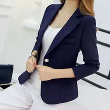 Blazer Women New Arrivals 2017 Ladies Blazers Sleeve Long Business Office Suit Jackets Female Blue Purple Gray Blaser Femme