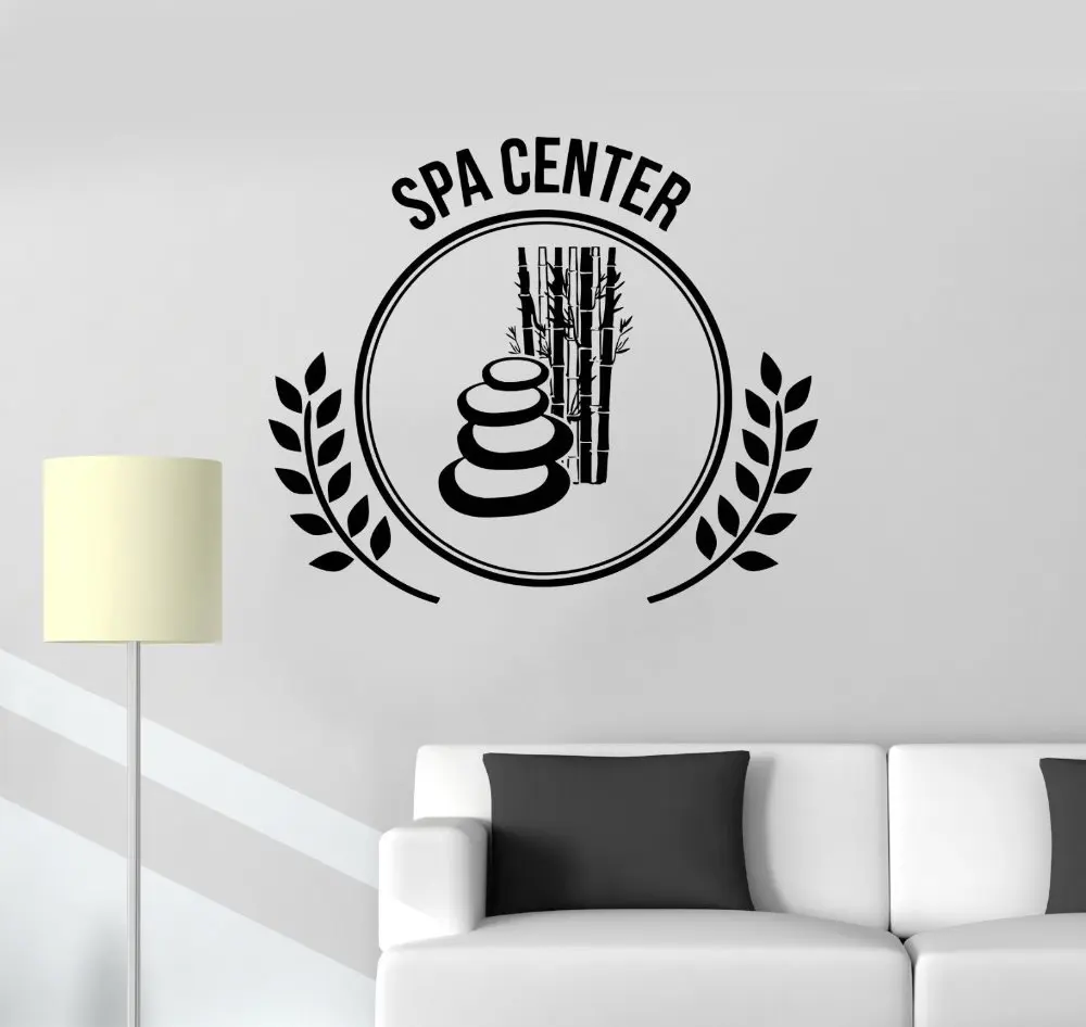 Spa Vinyl Wall Sticker Beauty Salon Health Spa Center Room Therapy Bamboo Design Wall Sticker