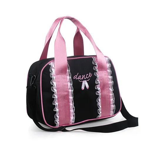 Детская танцевальная сумка для девочек; милая розовая сумка принцессы через плечо; балетная сумка на плечо с блестками; балетки - Цвет: PS957 black