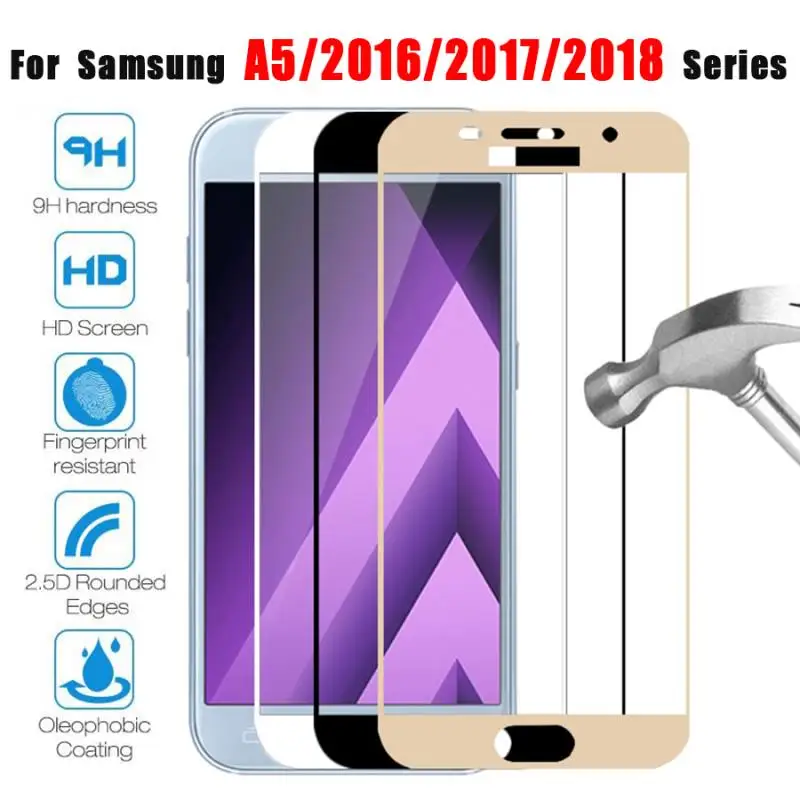 

Protective glass on for Samsung Galaxy A5 2018 2017 2016 tempered glas film A 5 5A A52018 tremp sansung galax screen protector