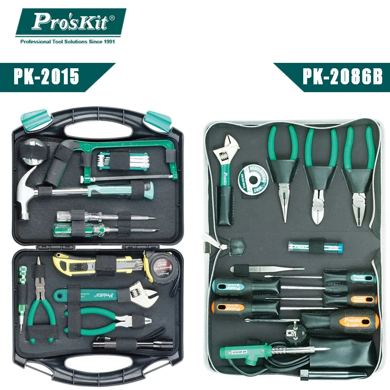 Pro'sKit PK-2015 Tool Kit PK-2086B Tool Box Kit Convertible soldering iron gun Tool Box Tool Kit Pliers Screwdriver Wrench Set Pro'sKit PK-2015 Tool Kit PK-2086B Tool Box Kit Convertible soldering iron gun Tool Box Tool Kit Pliers Screwdriver Wrench Set