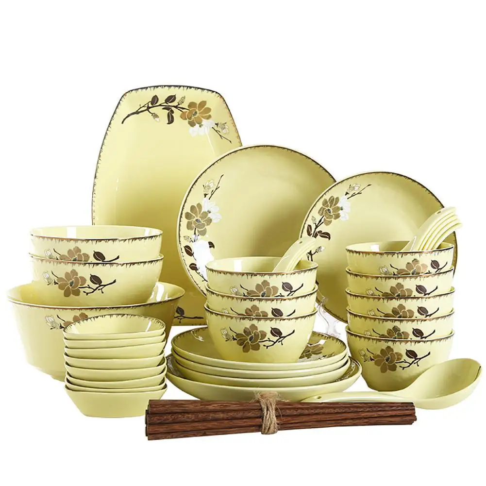 

43Pcs/Set Dinnerware Modern Style Stacked Ceramic Tableware Set(Kapok City)