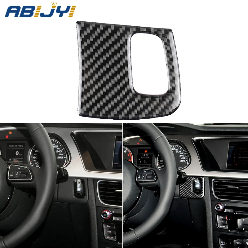  Car Styling Car Carbon Fiber Rubber Sticker Car Engine Start Key Frame Cover Trim Sticker FOR Audi 