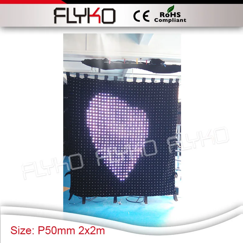 

2x2m good brightness full color led lights display video Pixel5 clear definition cloth stage curtain