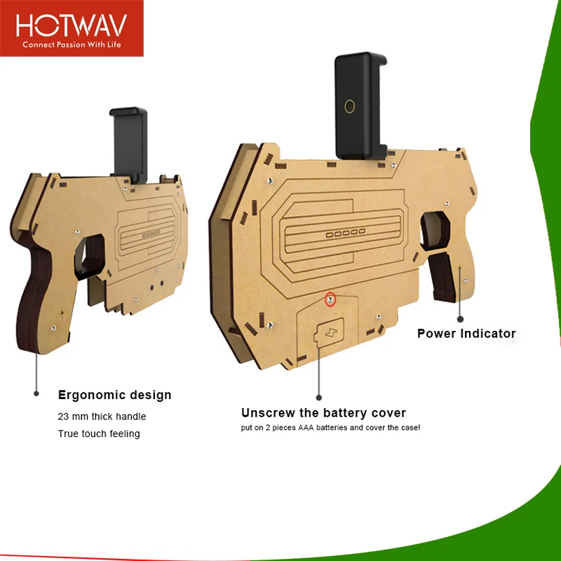 

Virtual Reality Gun VR Game Smart Cardboard Guns 3D Camera Wireless Bluetooth With Cell Phone Holder Support IOS Android System