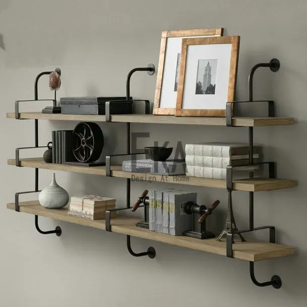 Online Loft Retro Style Wood Wall Mount Shelf Bookcase Online Loft Retro Style Wood Wall Mount Shelf Bookcase American Antique Wrought Iron Parion Shelving Racks Aliexpress Mobile