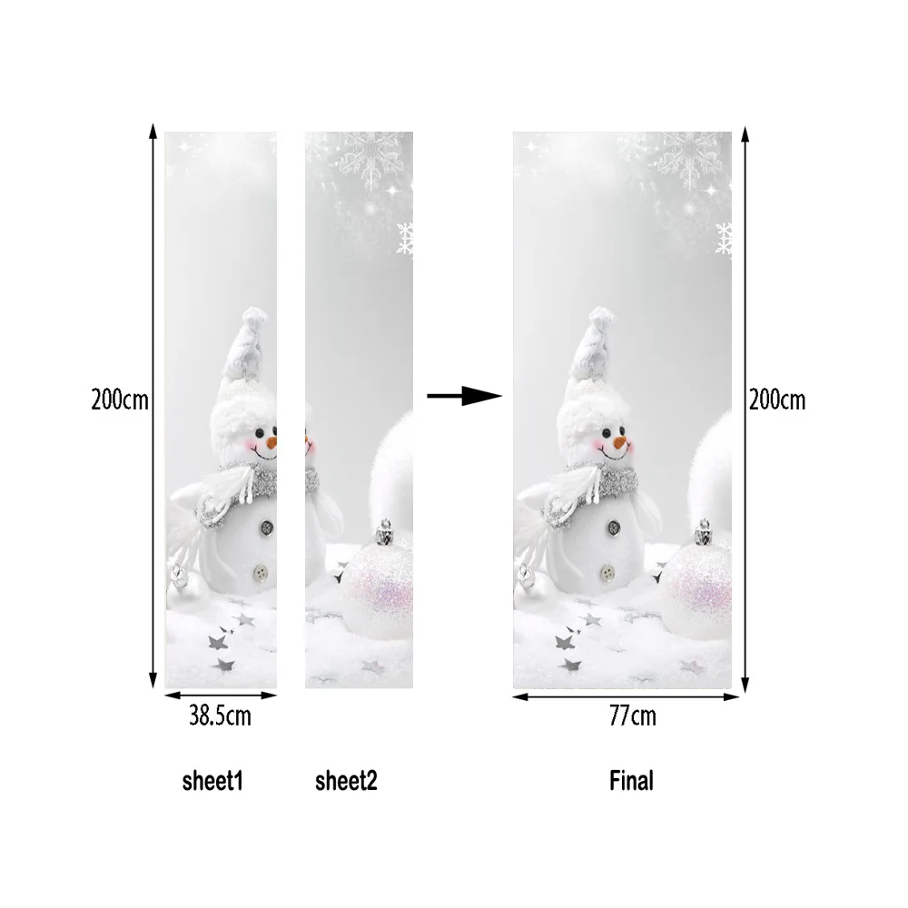 77x200 см 3D Фэнтези Счастливого Рождества снеговик двери наклейки DIY самоклеющиеся обои для детской комнаты гостиная виниловый постер