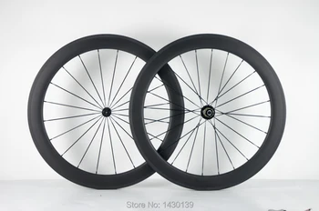 

Brand New 700C 60mm Road bike aero matt 3K full carbon fibre bicycle wheelset carbon clincher rims 23 25mm width Free shipping