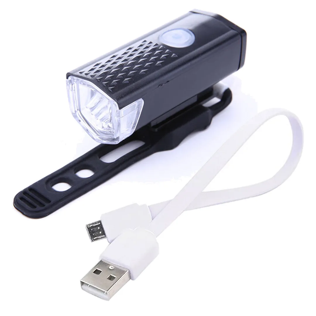 Black USB 600LM 3 Mode LED Bicycle Front Light USB Rechargeable Super Bright Lamp