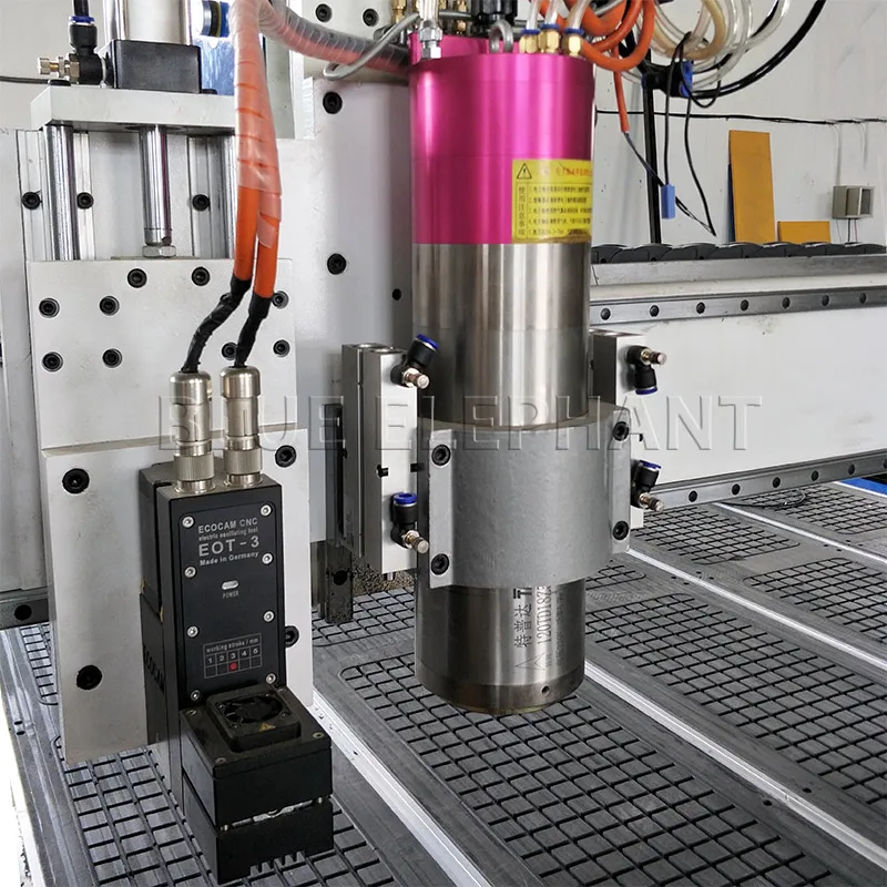 5.5kw water cooling atc spindle of 2030 atc spindle and oscillating knife cnc cutting machine