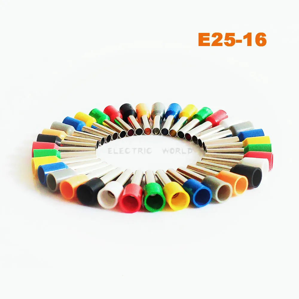

E25-16 Tube Insulated cord end terminals 0.5mm Cable Connector wire terminals Insulating Crimp wire Connector