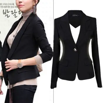 

Women's Long Sleeves Slim Business Leisure Lapel Suit Jacket Coat Outwear Formal Long Sleeves Coats