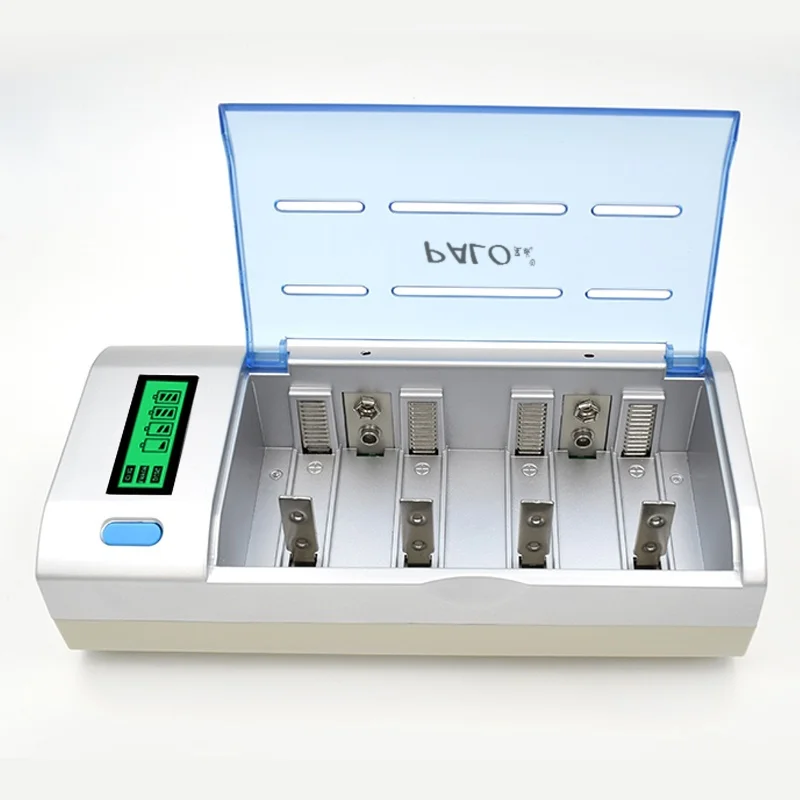 PALO ЖК-дисплей зарядное устройство для AA/AAA/SC/C/D/9 V батарея+ 4 шт nimh 4000 mah аккумуляторная батарея C