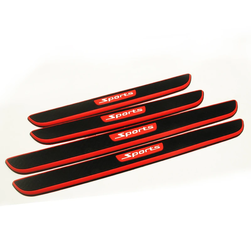 4PCS Car Styling Rubber Door Protect 3D Sticker Anti-Scratch Decorative Sill Strip Cover Trim Auto Accessories | Автомобили и