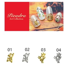 50pcs/pack Japan Korea New Nail Art Alloy Gold silver Coral Jewellry Accessories Collections for Women Nail Polish DIY