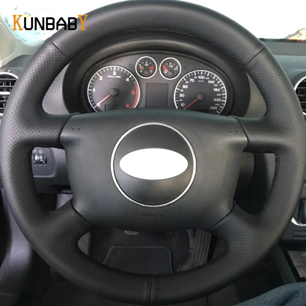 

KUNBABY Micro Fibre Leather Steering Wheel Cover Auto Cover on The Steering Wheel for Audi A6 2000-2004 A3 2000-2003 A4 B6 2002