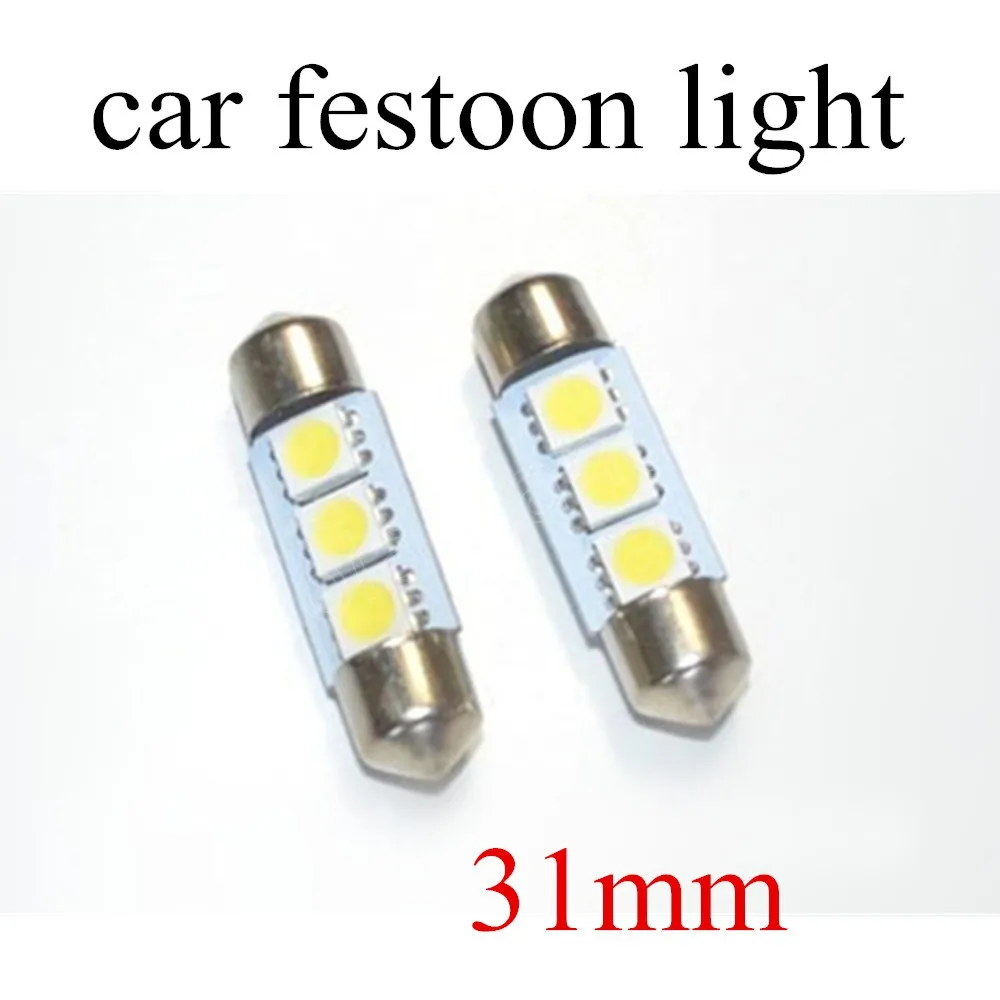 new coming white 12V 31mm 3SMD 5050 W5W LED Car Light Bulbs License