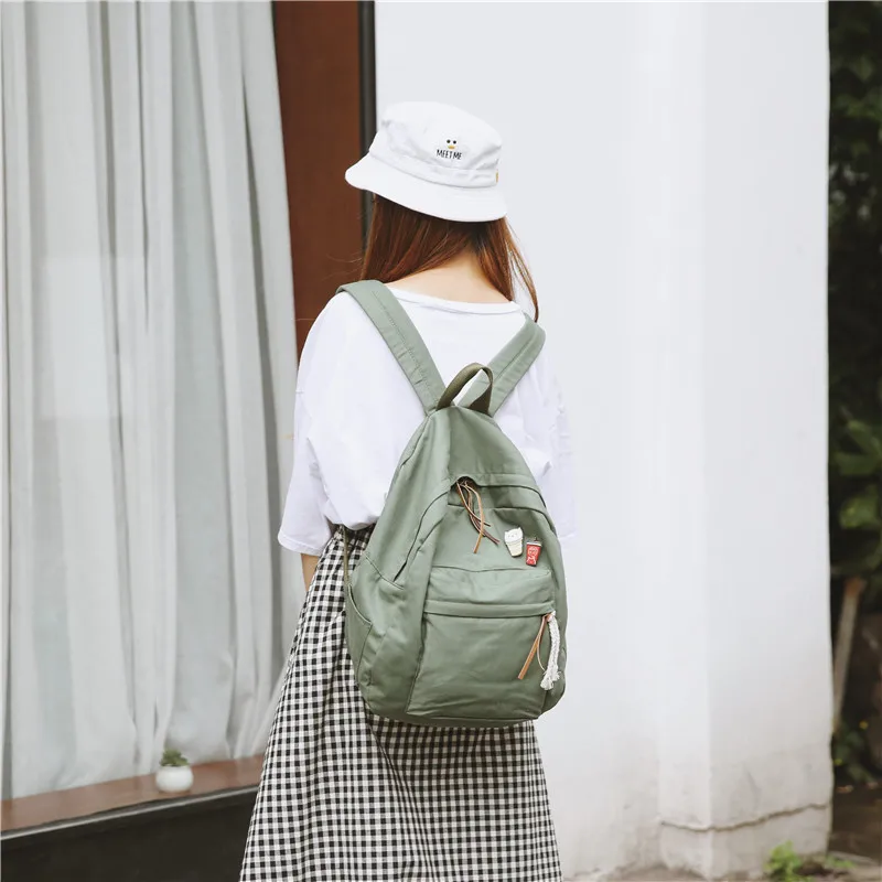 Menghuo Women Backpack for School Teenager Girls Vintage Stylish School Bag Ladies Cotton Fabric Backpack Female Bookbag Mochila (9)