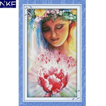 

NKF Burst with Joy Cross Stitch Kits Printing for 14CT 11CT Count Fabric Count Fabric Cross-stitch Kit Embroidery Needlework