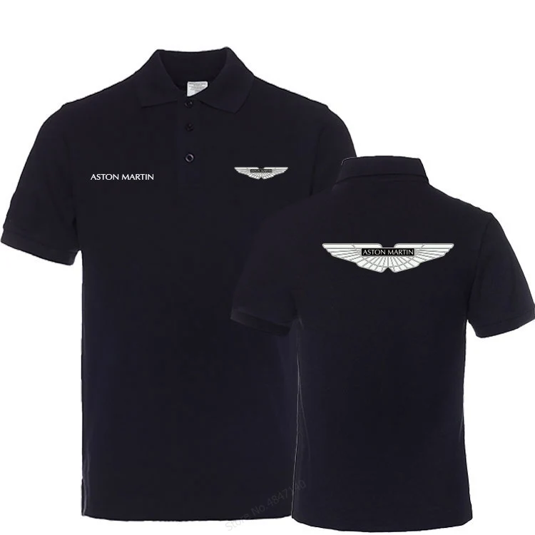 

summer solid Color Breathable Classic Men's Aston Martin Polo Shirt Brand Clothing Men's Short-sleeved tops