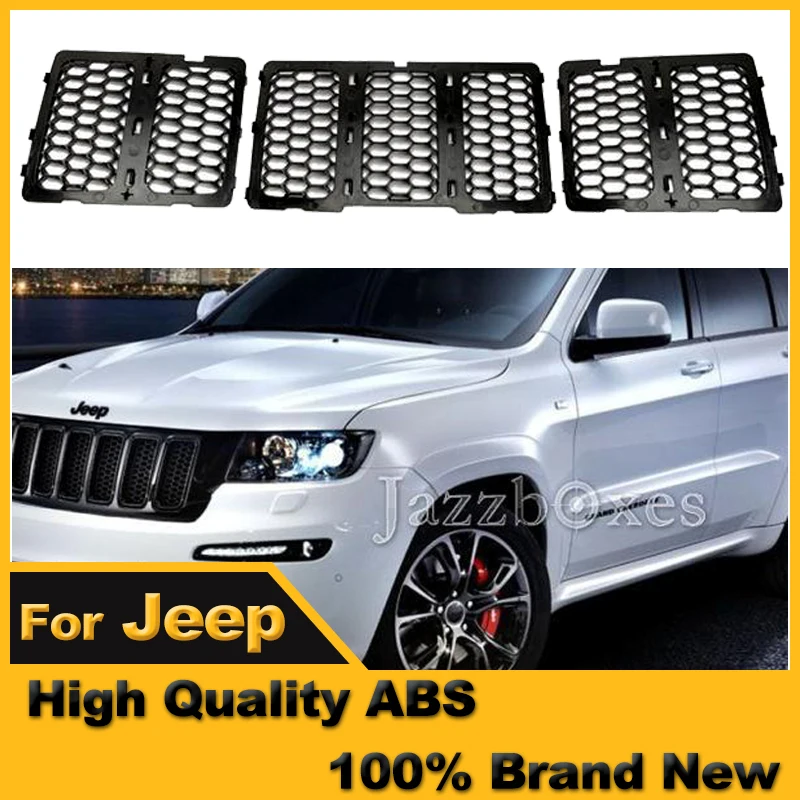 A set (3Pcs) Black Front Mesh Grille Inserts For Jeep WK Grand Cherokee
