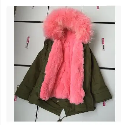 Ywstt/детская одежда для мамы и ребенка, детское зимнее пальто с мехом кролика Рекс, Детское пальто с капюшоном, однотонное длинное пальто для девочек - Цвет: Серый