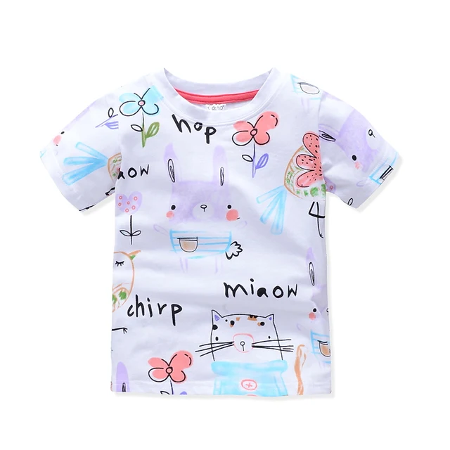 VIDMID Girl t-shirt big Girls tees shirts children blouse t-shirts big sale super quality kids summer clothes jacket rabbit pink 2