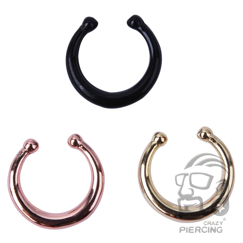 

1 pcs Fake Septum Clicker Ring Hanger Clip On Non Piercing Nose Ring Hoop Fake Nose Piercing Body Jewelry