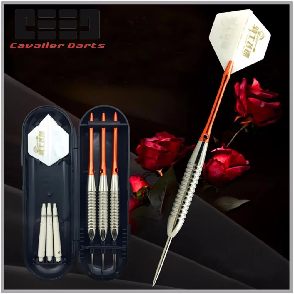 

3pcs Rose Gold Steel Hard Dart with Free Carry Box Indoor Sport High Quality Profession Darts With White Flight for Games