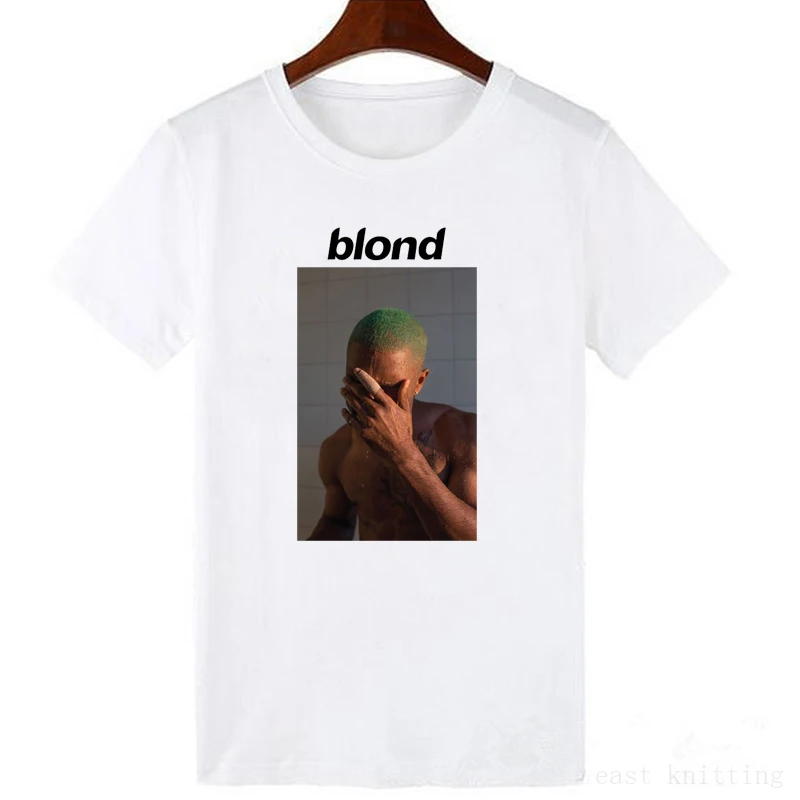 Модная футболка с принтом лица Frank Ocean Blonde, смешная хлопковая белая футболка с круглым вырезом, Женская Повседневная футболка с коротким рукавом