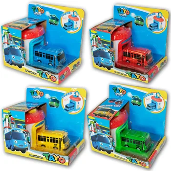1/4 pcS baby toy cars Korean Cartoon Tayo the Little Bus Model Mini Plastic Tayo Bus Baby for Kids 1