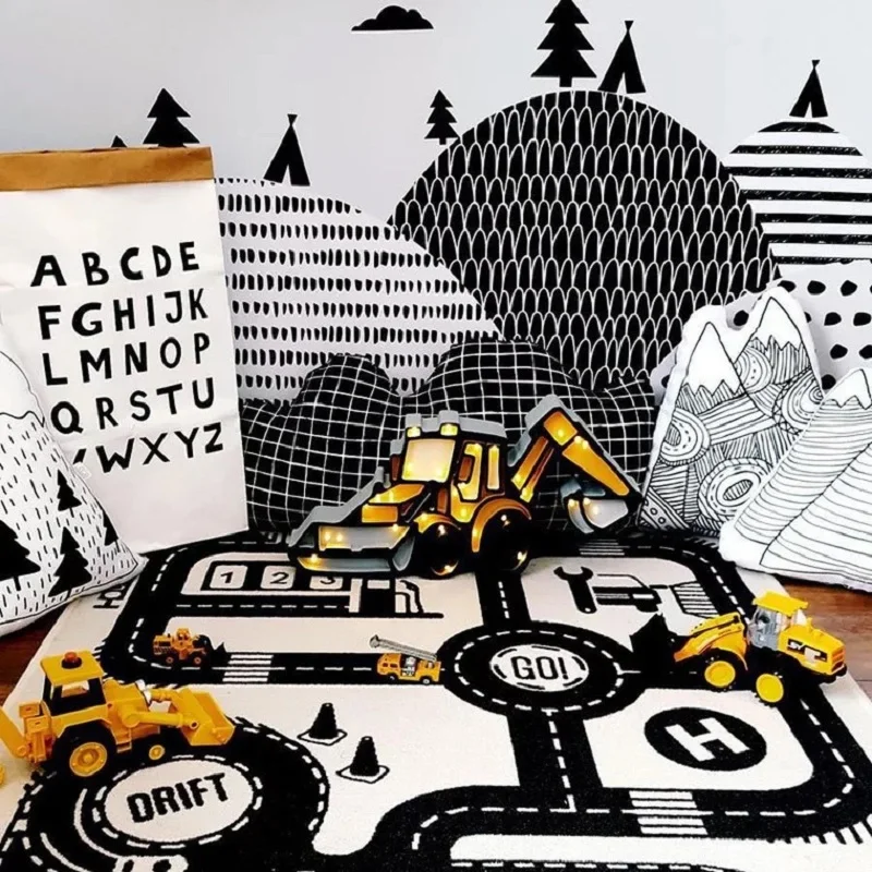 Baby Play Mat Soft Crawling Rugs Car Track pattern Puzzles Learning Toy 90*142cm Nordic Style Kids Room Decoration Floor Carpet Baby Play Mat Soft Crawling Rugs Car Track pattern Puzzles Learning Toy 90*142cm Nordic Style Kids Room Decoration Floor Carpet