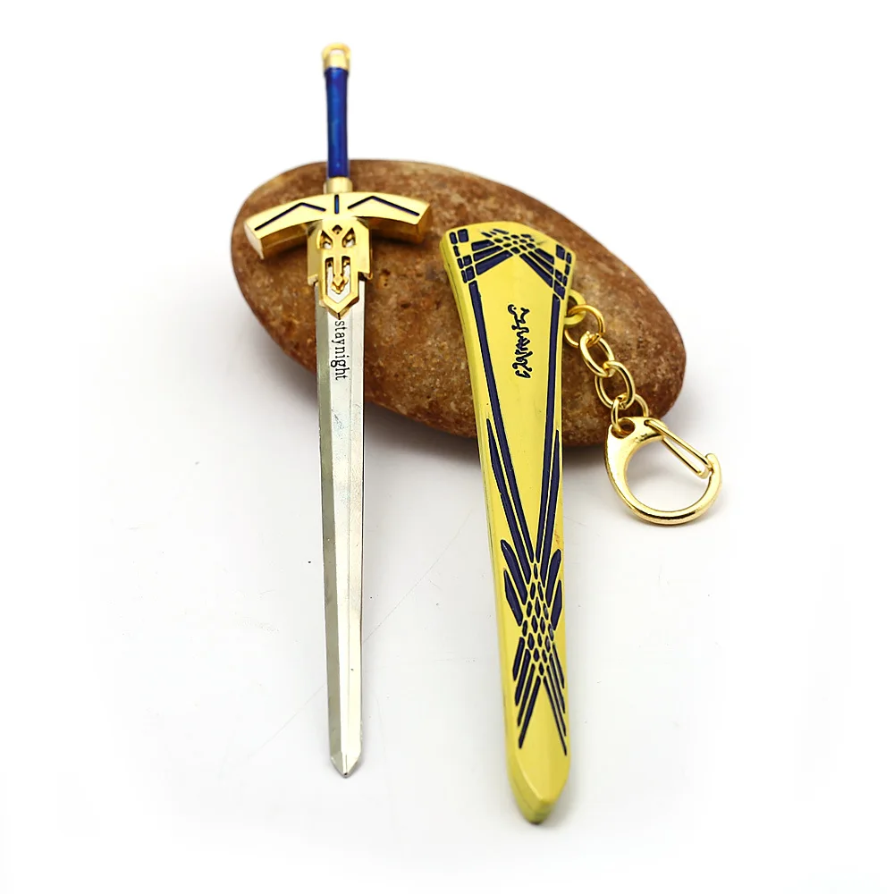 Аниме Fate Grand Order меч оружие брелок Arthur Pendragon Excalibur металлические брелки для ключей
